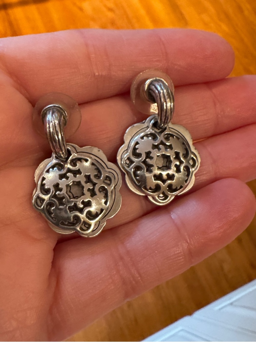 Brighton Silver Filigree Drop Earrings - Silver
